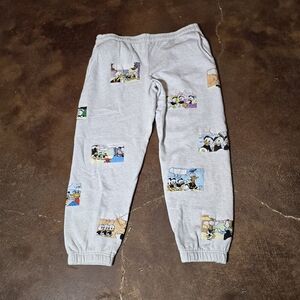 Disney Donald Duck & Nephews Patch Jogger Sweatpants Gray Size L